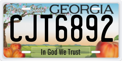 GA license plate CJT6892