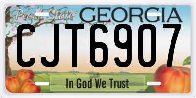GA license plate CJT6907