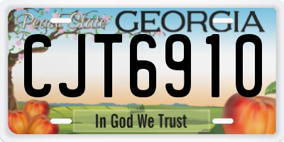GA license plate CJT6910