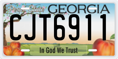 GA license plate CJT6911