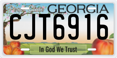GA license plate CJT6916