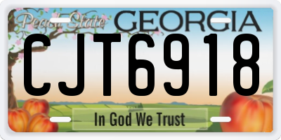 GA license plate CJT6918