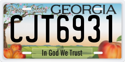 GA license plate CJT6931