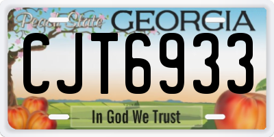 GA license plate CJT6933