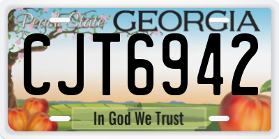 GA license plate CJT6942