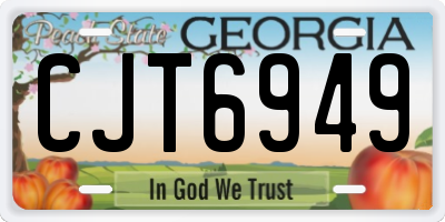 GA license plate CJT6949
