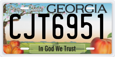 GA license plate CJT6951
