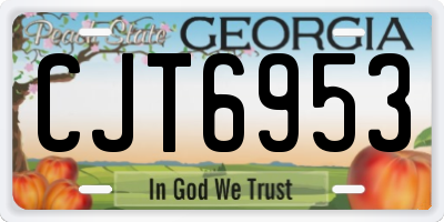 GA license plate CJT6953