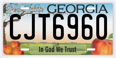 GA license plate CJT6960