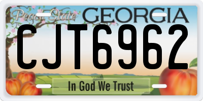 GA license plate CJT6962