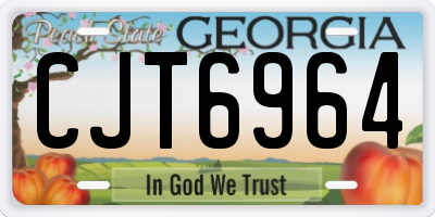 GA license plate CJT6964