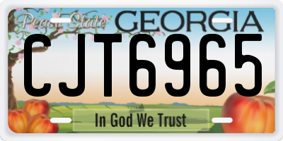 GA license plate CJT6965