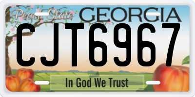 GA license plate CJT6967