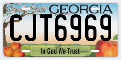 GA license plate CJT6969