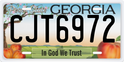 GA license plate CJT6972