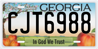 GA license plate CJT6988