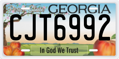 GA license plate CJT6992