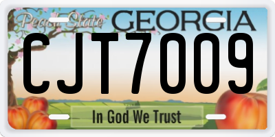 GA license plate CJT7009