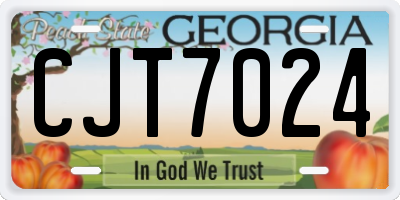 GA license plate CJT7024