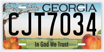 GA license plate CJT7034