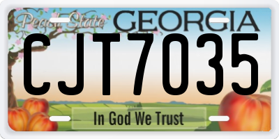 GA license plate CJT7035
