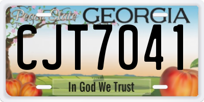 GA license plate CJT7041