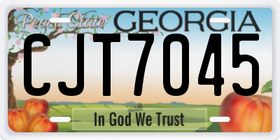 GA license plate CJT7045