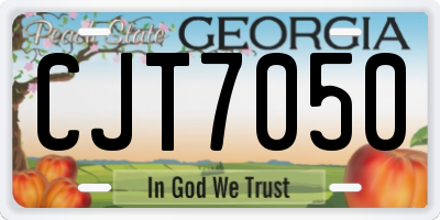 GA license plate CJT7050