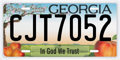 GA license plate CJT7052