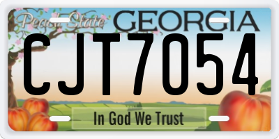 GA license plate CJT7054