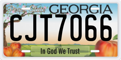 GA license plate CJT7066