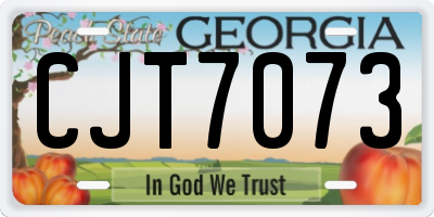 GA license plate CJT7073