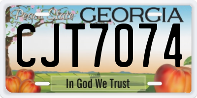 GA license plate CJT7074