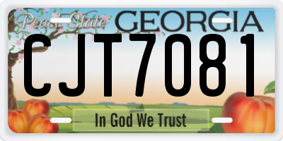 GA license plate CJT7081