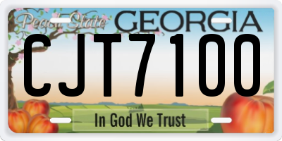 GA license plate CJT7100