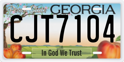 GA license plate CJT7104