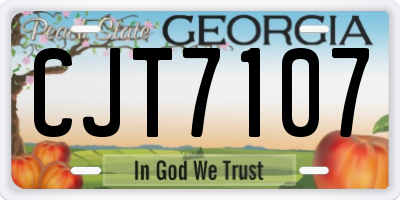 GA license plate CJT7107