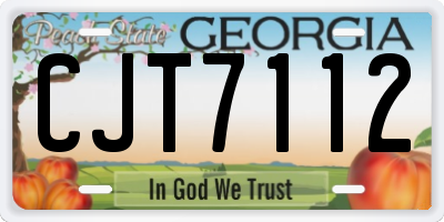 GA license plate CJT7112