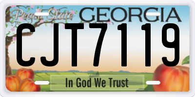 GA license plate CJT7119