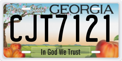 GA license plate CJT7121