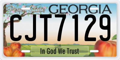 GA license plate CJT7129