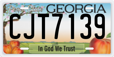 GA license plate CJT7139