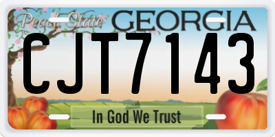 GA license plate CJT7143