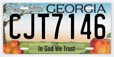 GA license plate CJT7146