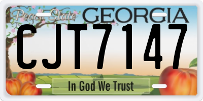 GA license plate CJT7147