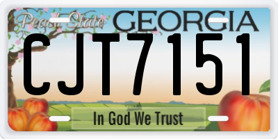 GA license plate CJT7151
