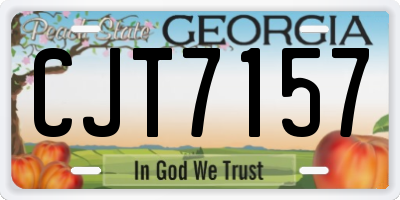 GA license plate CJT7157
