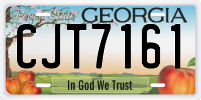 GA license plate CJT7161