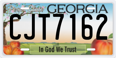 GA license plate CJT7162