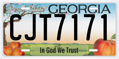 GA license plate CJT7171